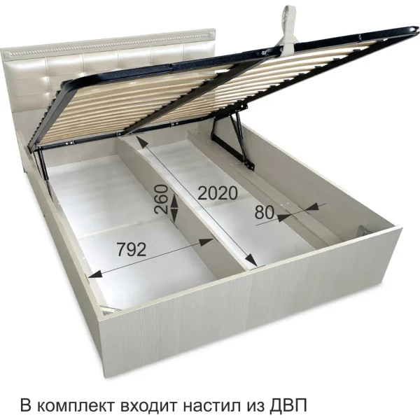 Кровать Азалия-16 с подъемным механизмом бодега белый