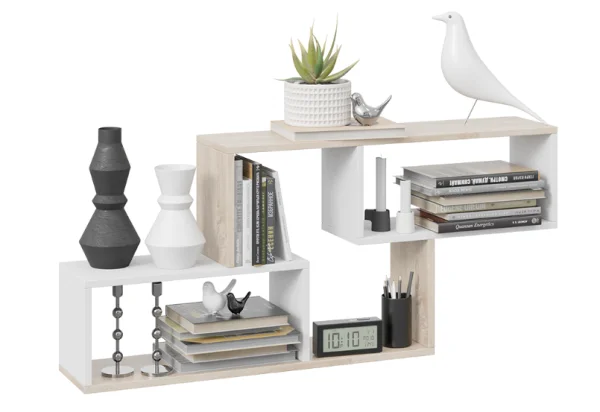 Полка настенная тип 4 дуб сонома/белый Полка настенная тип 4 дуб сонома/белый