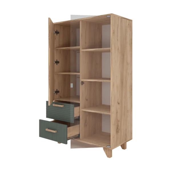 Шкаф-витрина Ньерд дуб вотан/можжевельник