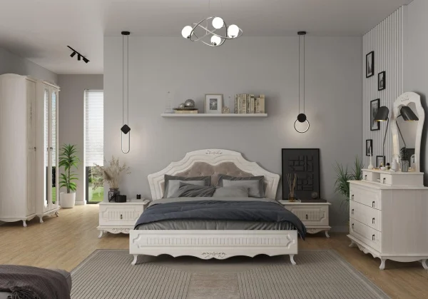 Кровать Кантри вудлайн кремовый/сандал белый