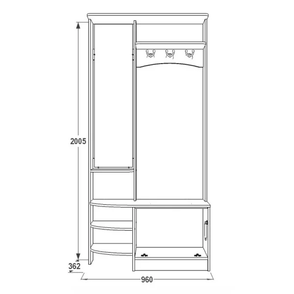 Прихожая Саша-13 ясень анкор темный/ясень анкор светлый
