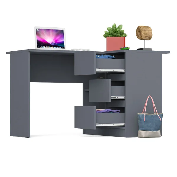 Угловой компьютерный стол МС-16 правый графит