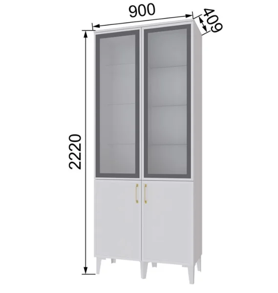 Шкаф-витрина Толедо ТШ-3 белый