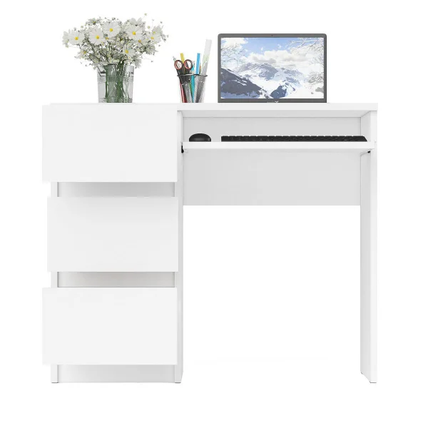 Стол компьютерный три ящика МС-6 белый (левый)