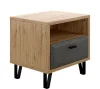 Тумба прикроватная Грейс KOM1S дуб наварра/графит