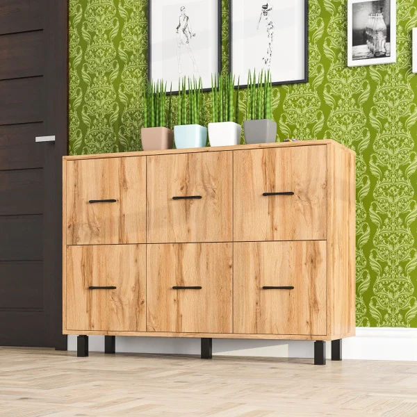 Комод 6 ящиков 127-1204 дуб вотан