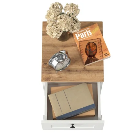 Тумба прикроватная Остин 16.152 белый шагрень/дуб крафт золотой