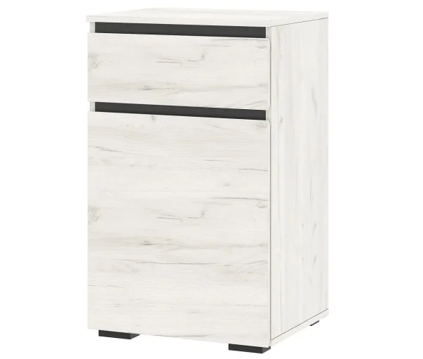 Тумба Гретта 1С1Я с зеркалом дуб крафт белый