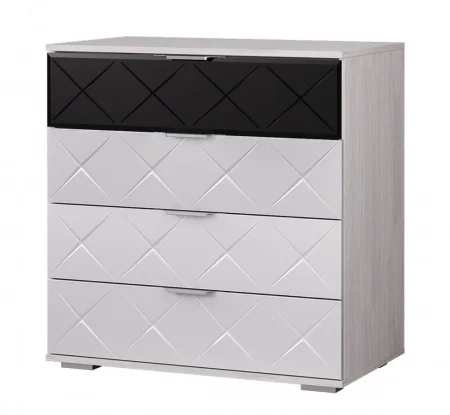 Комод Кимберли КМ-01 ясень белый/белый глянец