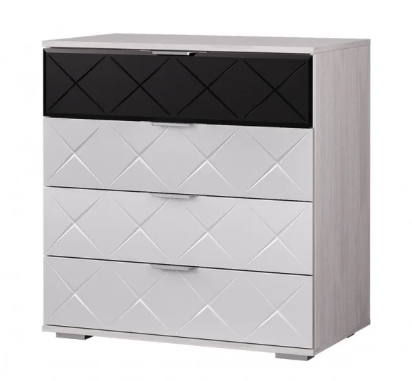 Комод Кимберли КМ-01 ясень белый/белый глянец