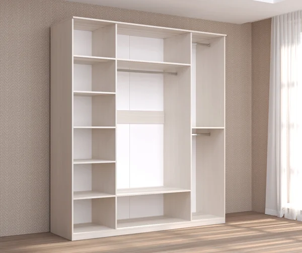 Шкаф 4-створчатый Кэт-4 бодега/caiman белый