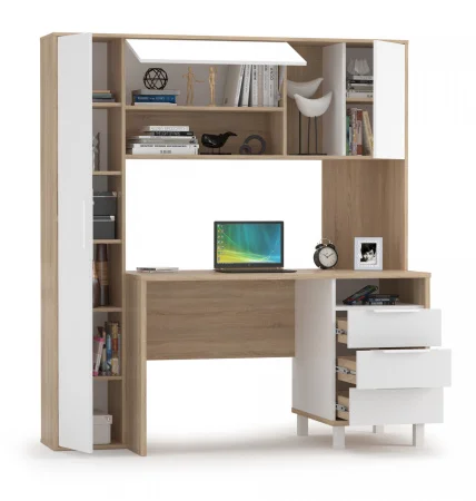 Стол компьютерный Комфорт 12.95 дуб сонома/белый