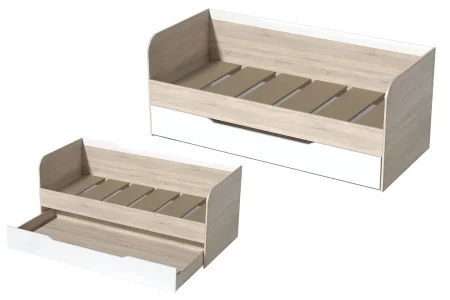 Кровать Галактика дуб сонома/белый глянец