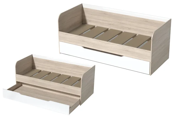 Кровать Галактика дуб сонома/белый глянец