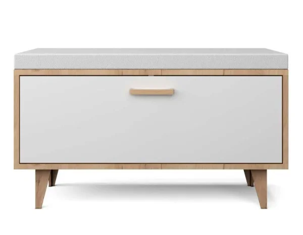 Обувница Эго Об-1 (НГ) дуб крафт золотой/белый глянец