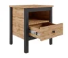Тумба прикроватная Лофт KOM1S дуб вотан/черный