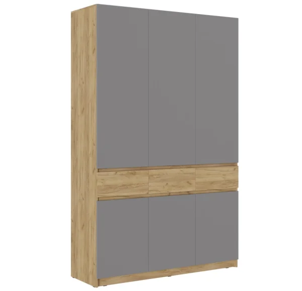 Шкаф Бостон ШК-002 дуб крафт золотой/серый шифер