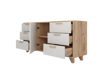 Комод Ньерд 1500 дуб вотан/белый софт