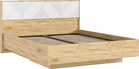 Кровать парящая Ирис 1,6 браш вайт/дуб крафт