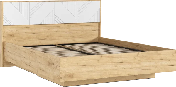 Кровать парящая Ирис 1,6 браш вайт/дуб крафт