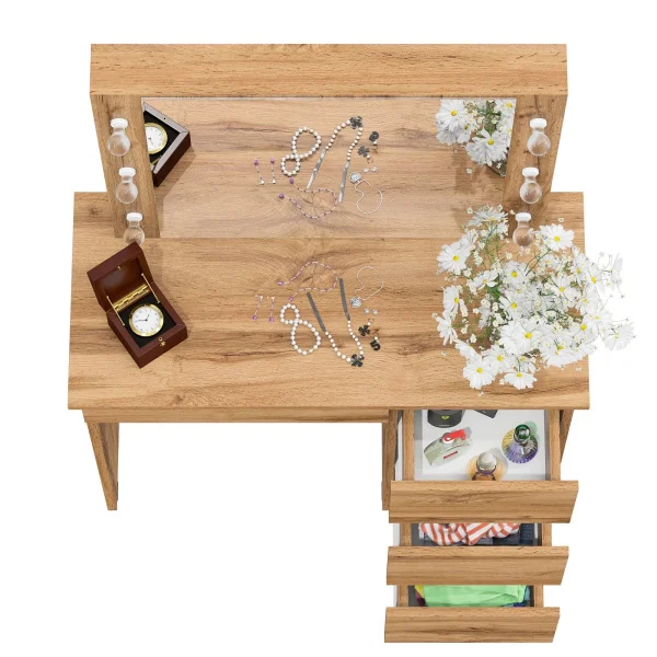 Стол косметический с подсветкой Сура дуб вотан