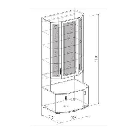 Витрина Нежность №8 бодега/рельеф пастель