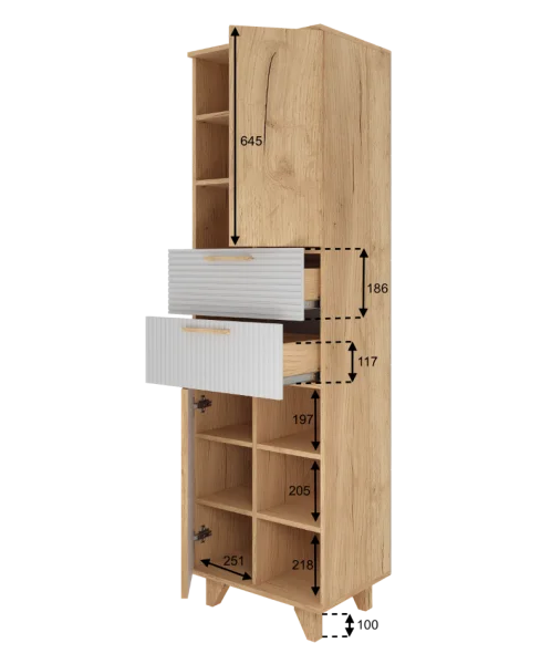 Стеллаж Ньерд дуб вотан/белый софт