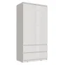 Шкаф 2-х створчатый комбинированный Челси белый/белый глянец