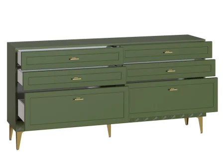 Комод Марион 16.256 дымчатый зеленый/олива шагрень