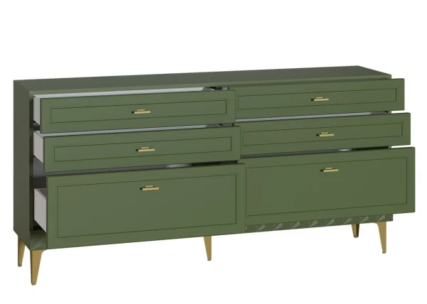 Комод Марион 16.256 дымчатый зеленый/олива шагрень
