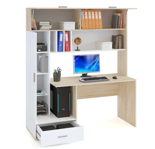 Компьютерный стол Кст-17 дуб сонома/белый