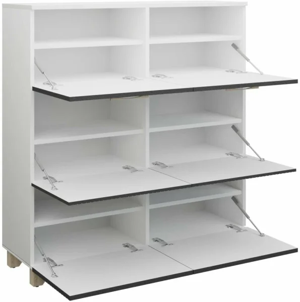 Обувница Копенгаген 6 ящиков белый/серый графит