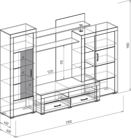 Гостиная Корсика-2 дуб бунратти/графит