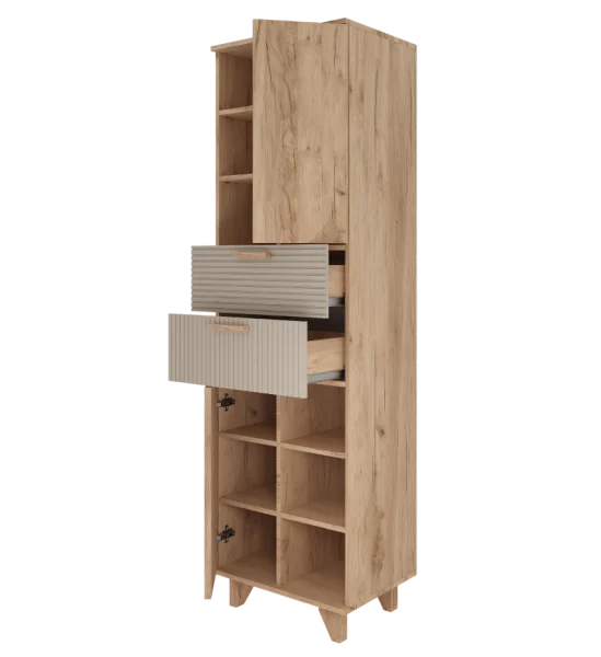 Стеллаж Ньерд дуб вотан/ива пепельная