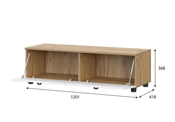 Тумба телевидеоаппаратура со створками Милан дуб золотой/белый матовый Тумба телевидеоаппаратура со створками Милан дуб золотой/белый матовый