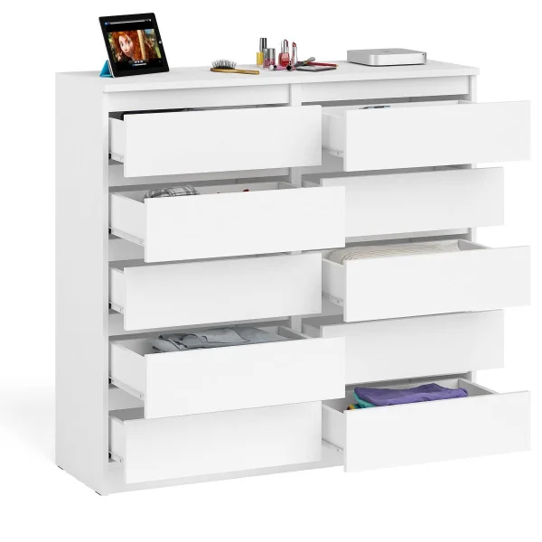 Комод десять выдвижных ящиков МК 1200.10 белый