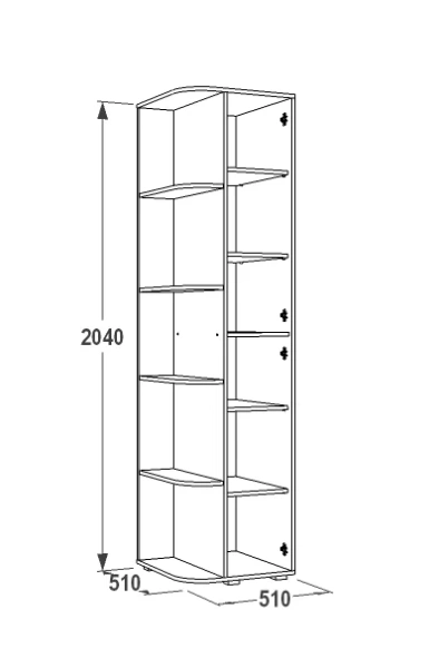 Шкаф крайний Омега-16 ясень анкор темный/ясень анкор светлый