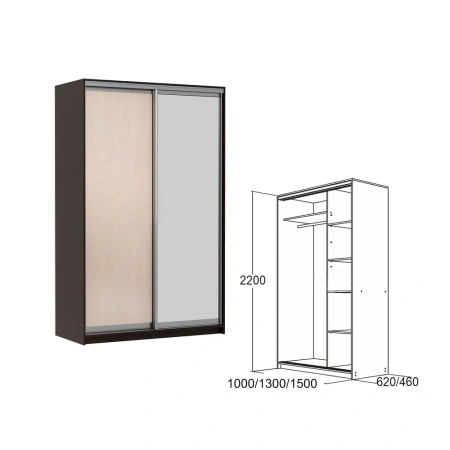 Шкаф-купе Мираж 15.1 венге/дуб млечный