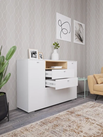 Комод Ланс К303 белый/дуб бунратти