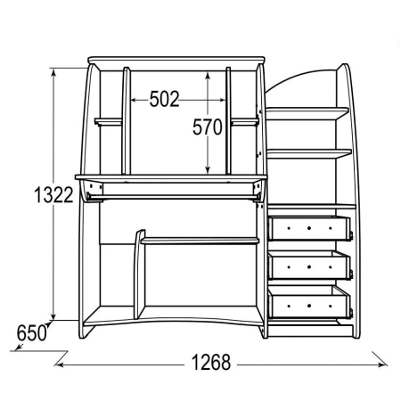 Стол компьютерный СК-1 венге/дуб млечный