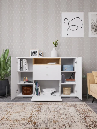 Комод Ланс К303 белый/дуб бунратти