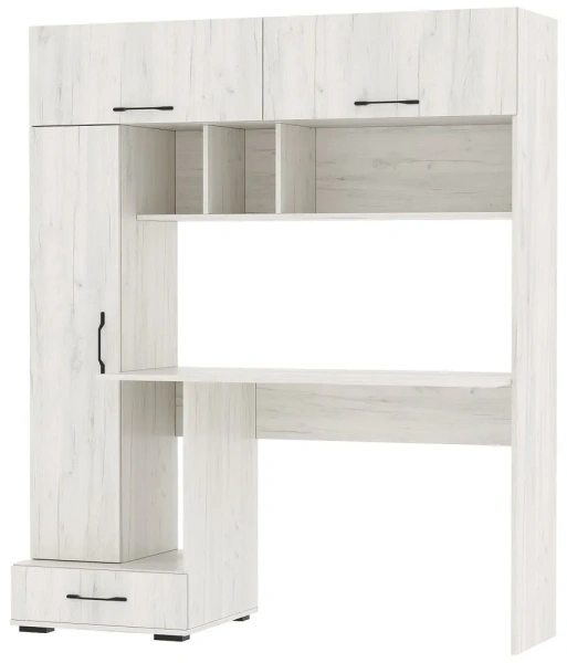 Компьютерный стол ПКС-1 дуб крафт белый