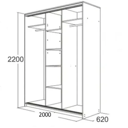 Шкаф-купе Мираж 20.1.1 венге