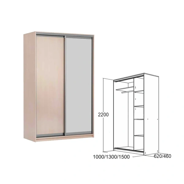 Шкаф-купе Мираж 15.1 дуб млечный