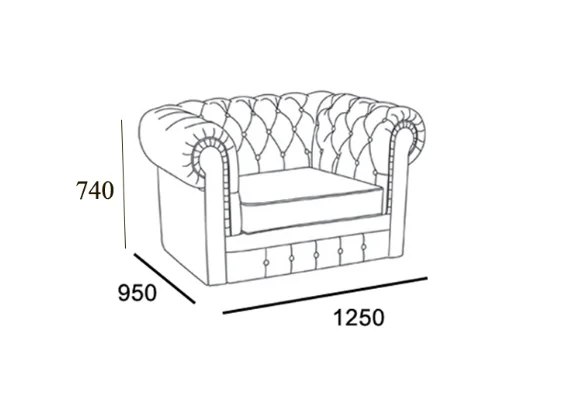 Размеры кресла честерфилд